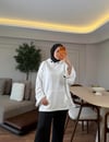Lastik Detaylı Büzgülü Sweatshırt Ekru - SWEAT