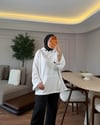 Lastik Detaylı Büzgülü Sweatshırt Ekru - SWEAT