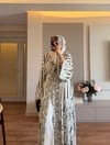 Lavin Desenli Şallı Abaya - TAKIM
