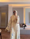 Lavin Floral Şallı Abaya Sarı - TAKIM