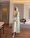 Lavin Floral Şallı Abaya Yeşil - TAKIM