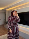 Lavin Nakışlı Elbise Bordo - ELBİSE
