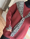 Leopar Fular Detaylı Sweat Bordo - SWEAT