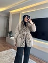 Leopar Kürk Detaylı Mont Taş - MONT
