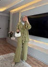 Lina Fırfır Takım Yağ Yeşili - TAKIM