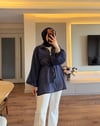 Mabel Bağcıklı Ceket Lacivert - CEKET