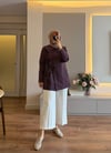 Mia Fiyonk Yaka Trenç Mürdüm - TRENCKOT
