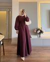 Moyso Keten Elbise Bordo - ELBİSE