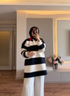 Nakış Detaylı Çizgili Sweatshırt Lacivert - SWEAT