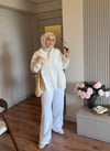 Nakış Detaylı Vual Gömlek Beyaz - GÖMLEK