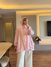 Natural Dokulu Ceket Pembe - CEKET