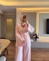 Natural Keten Takım Pembe - TAKIM