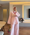 Natural Keten Takım Pembe - TAKIM