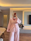 Natural Keten Takım Pembe - TAKIM