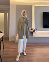 Önü Pilise Detaylı Gömlek Ada Çayı - GÖMLEK