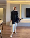 Önü Pilise Detaylı Gömlek Lacivert - GÖMLEK