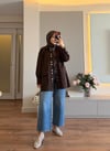 Pamuklu Denim Ceket Kahverengi - DIŞ GİYİM