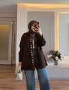 Pamuklu Denim Ceket Kahverengi - DIŞ GİYİM