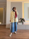 Pamuklu Denim Ceket Krem - DIŞ GİYİM