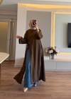 Parçalı Keten Tunik Kahve - TUNİK