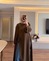Parçalı Keten Tunik Kahve - TUNİK
