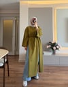 Parçalı Sweat Tunik Olive - TUNİK