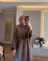 Parçalı Sweat Tunik Vizon - TUNİK