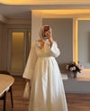 Pastel Yakalı Elbise Beyaz - ELBİSE