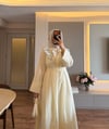 Pastel Yakalı Elbise Sarı - ELBİSE