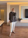 Plaid Pocket İnce Sweat Kahve - SWEAT
