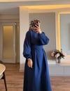 Poplin Elbise Lacivert - ELBİSE