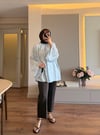 Puantiye Tunik Bluz Mavi - BLUZ