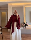 Şal Detaylı Bluz Bordo - BLUZ