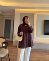 Simli Kalın Çizgili Gömlek Bordo - GÖMLEK