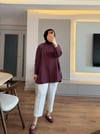 Sıralı Boncuk İşlemeli Gömlek Bordo - GÖMLEK