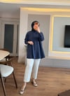 Sıralı Boncuk İşlemeli Gömlek Lacivert - GÖMLEK