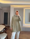 Sıralı Boncuk İşlemeli Gömlek Pastel Yeşili - GÖMLEK