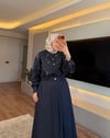 Taşlı Kot Etekli Takım Denim - TAKIM