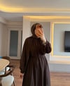 Taşlı Şık Elbise Kahve - ELBİSE