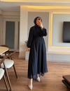 Taşlı Şık Elbise Lacivert - ELBİSE