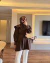 Taşlı Yaka Detaylı Tunik Kahve - GÖMLEK