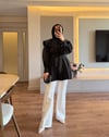 Taşlı Yaka Detaylı Tunik Siyah - GÖMLEK