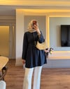 Tokalı Dökümlü Tunik Lacivert - TUNİK