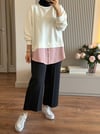 Ütü İzli Bol Paça Pantalon Siyah - ALT GİYİM