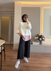 Ütü İzli Bol Paça Pantalon Siyah - ALT GİYİM