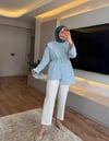 Ütü İzli Kumaş Pantalon Ekru - PANTOLON