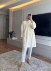 Uzun Merserize Tunik Bej - TUNİK