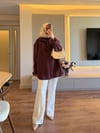 Viola Fular Detaylı Gömlek Bordo - GÖMLEK