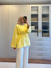 Yırtmaç Detaylı Basıc Sweat Sarı - SWEAT