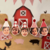 Fotoğraflı Kırmızı Pötikare Desenli Flama Banner